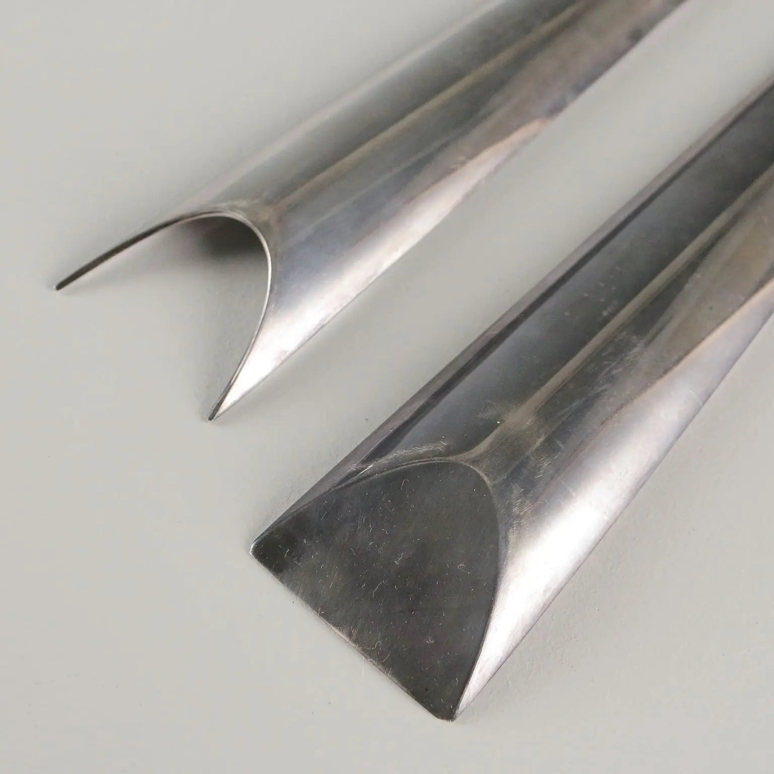 Lino Sabattini Salad Cutlery Union Silvered Metal Italy 1975