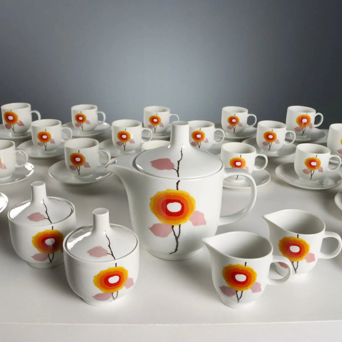 Vintage Tea and Coffee Set Hutscenreuther Man. Germany 1970s