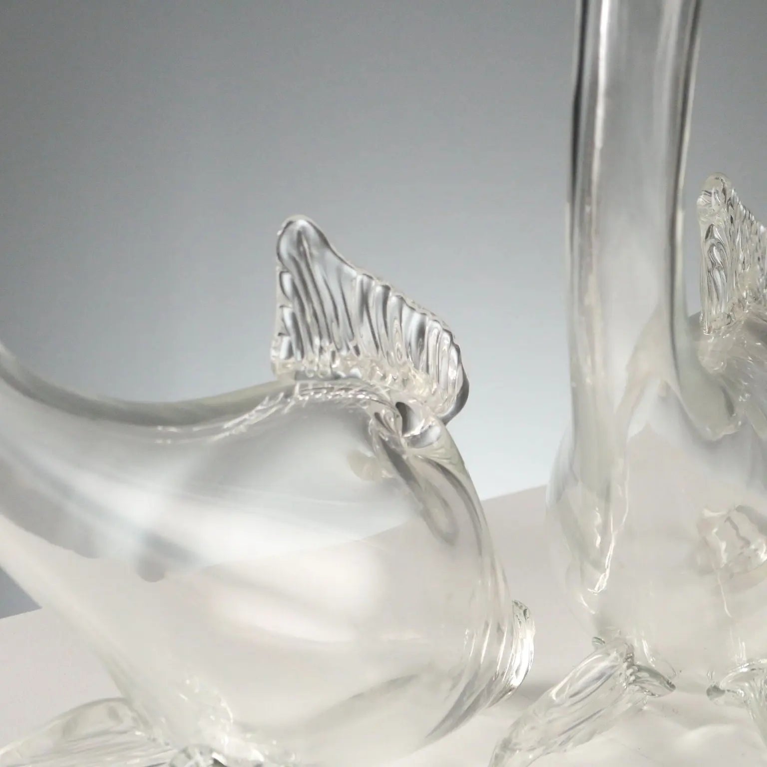 Vintage Decanters Murano Glass Gilded Metal Italy 1980s