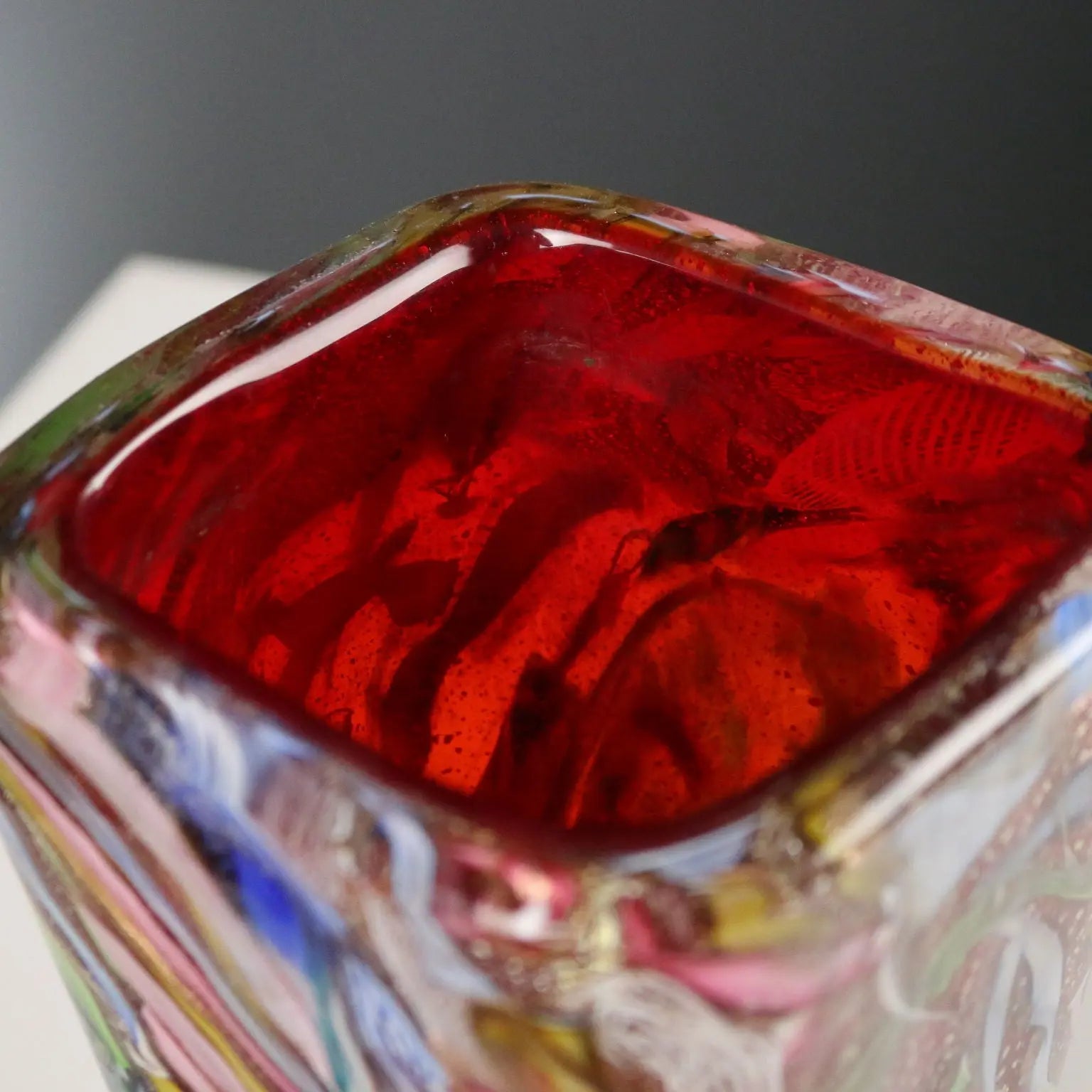 Vintage Vase Glass Murano Manufacture Italy XX Century