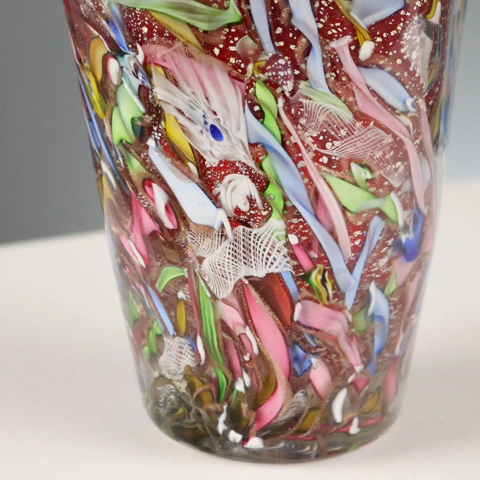 Vintage Vase Glass Murano Manufacture Italy XX Century