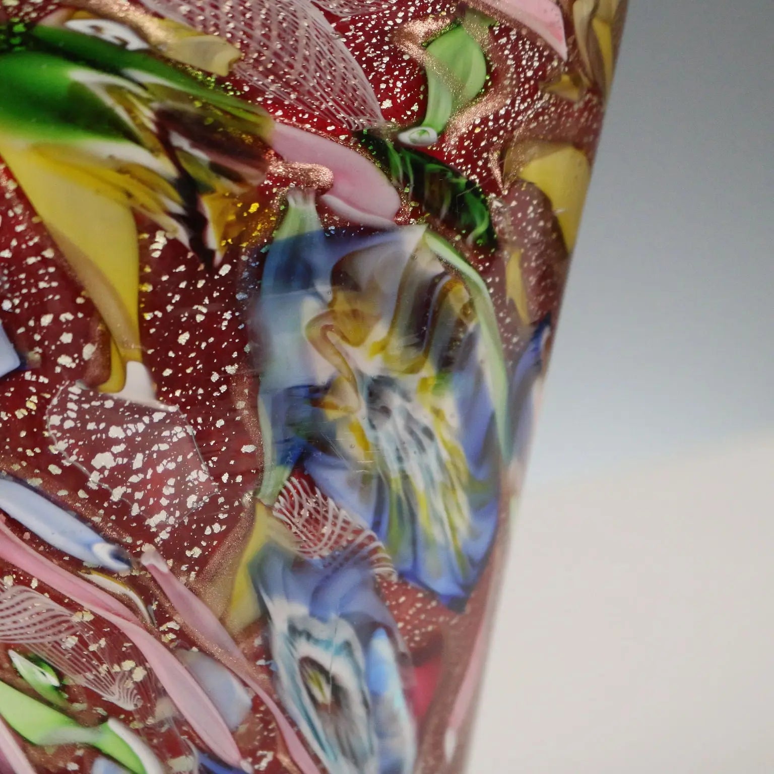 Vintage Vase Glass Murano Manufacture Italy XX Century
