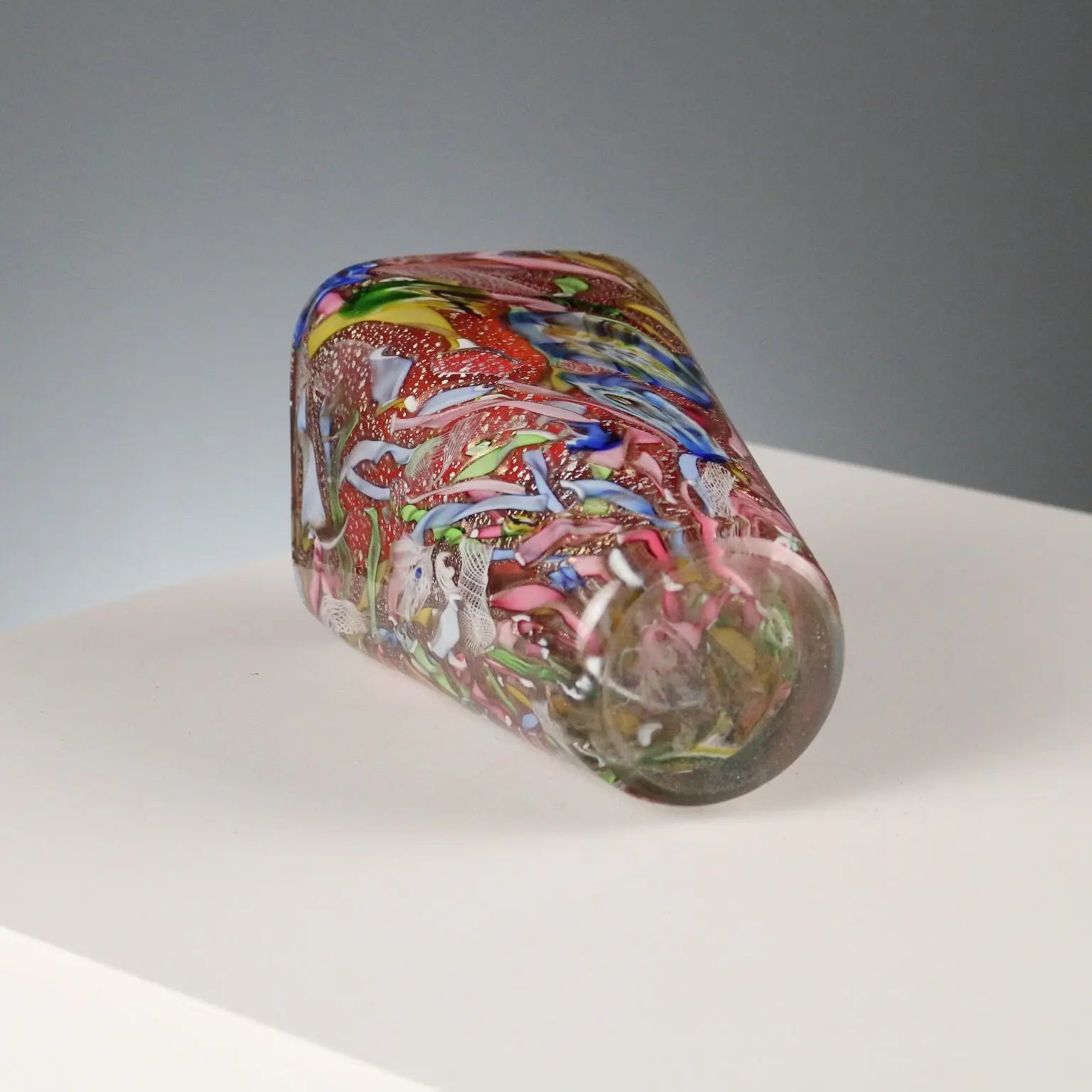 Vintage Vase Glass Murano Manufacture Italy XX Century