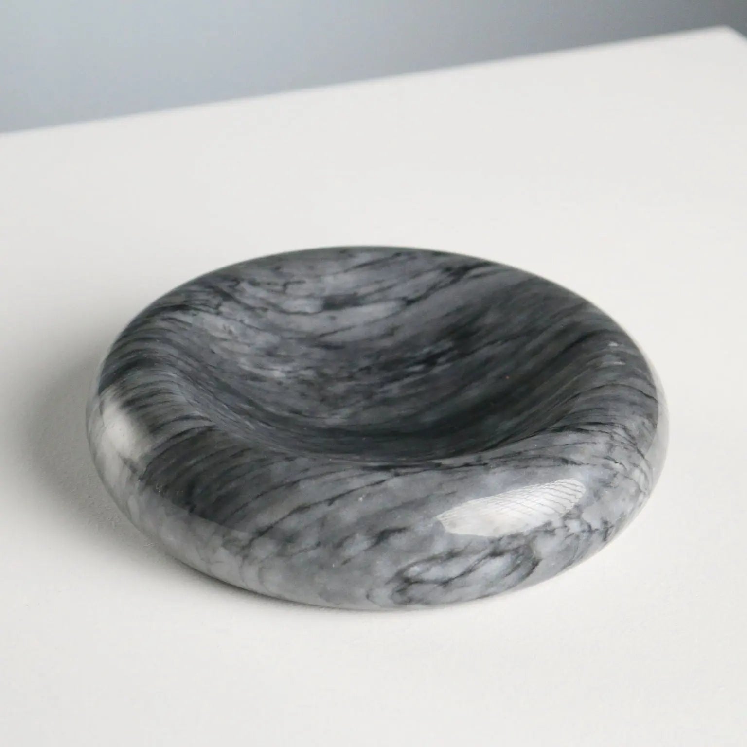 Vintage Centerpiece Grey Marble Design Italy 1970s