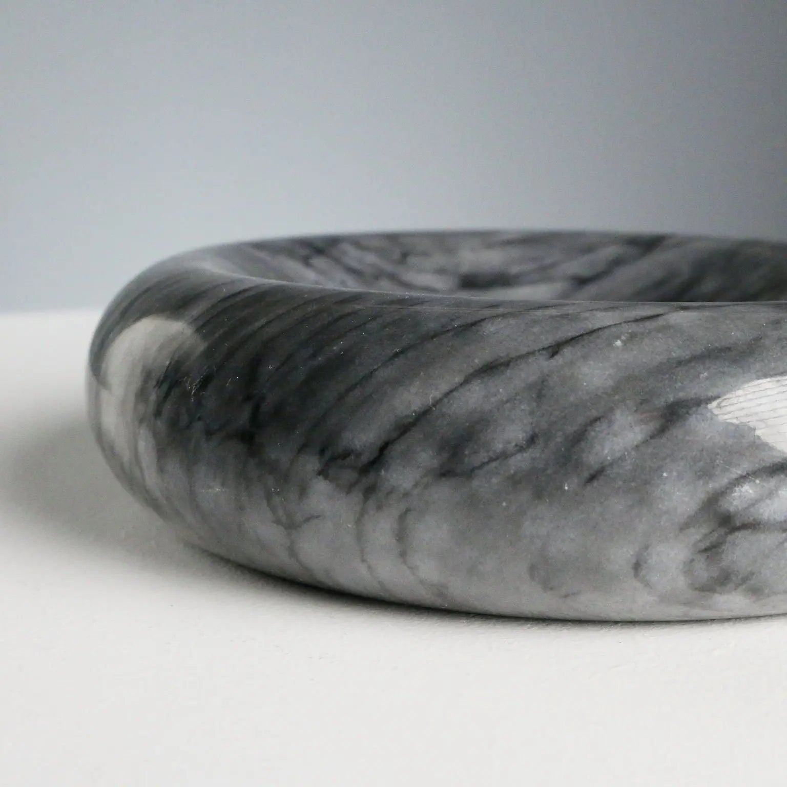 Vintage Centerpiece Grey Marble Design Italy 1970s