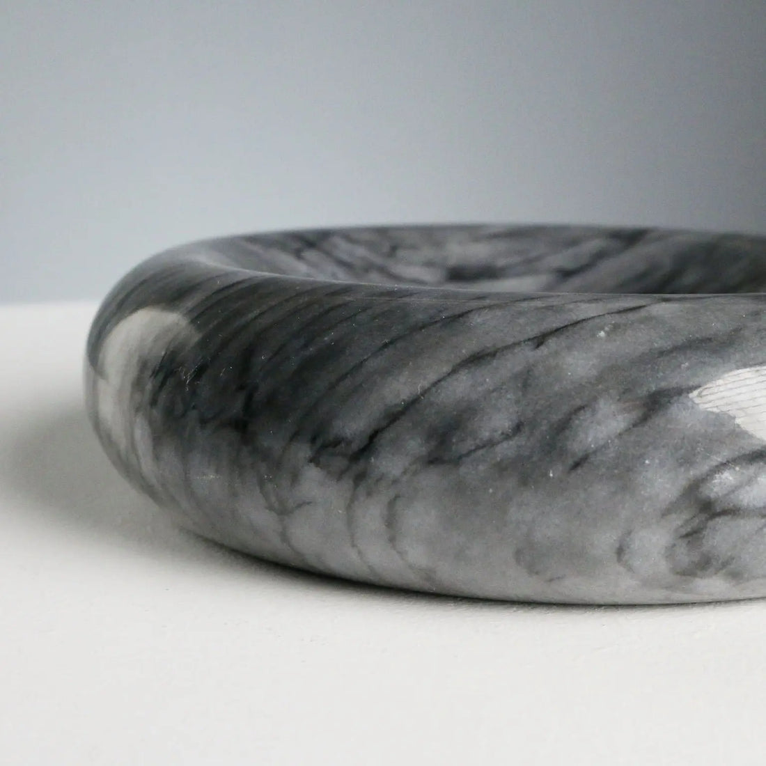 Vintage Centerpiece Grey Marble Design Italy 1970s