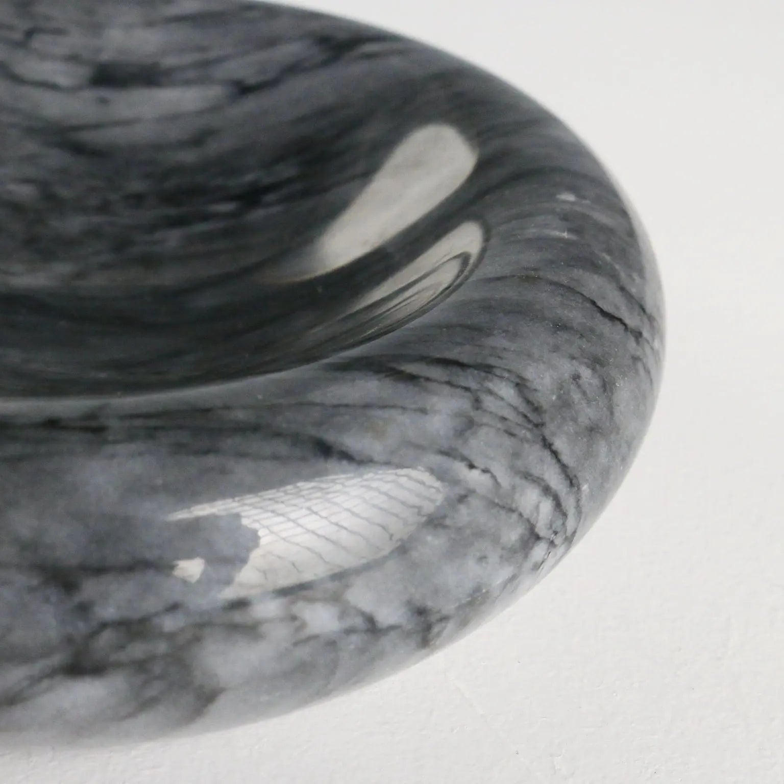 Vintage Centerpiece Grey Marble Design Italy 1970s
