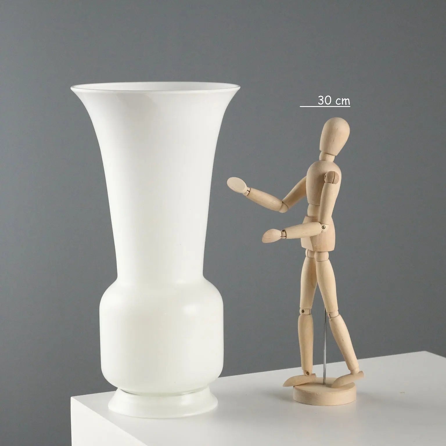 Vintage Venini Vase Opaline Glass Italy 1950s-1960s