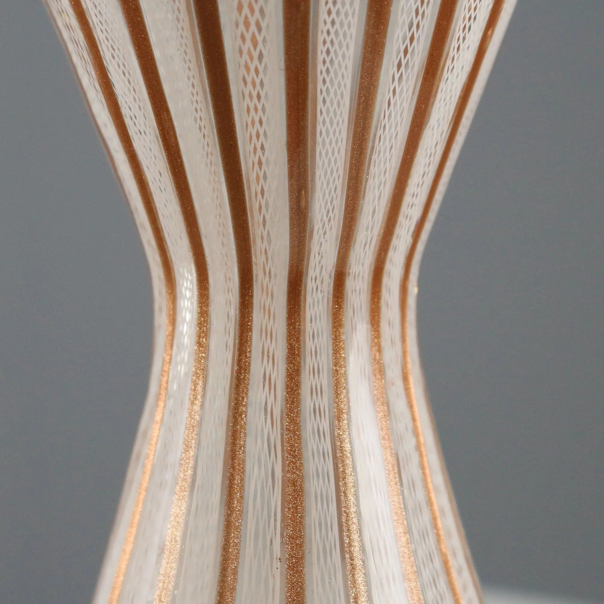 Vintage Hourglass Shaped Vase Glass Design Italy 1950s-1960s