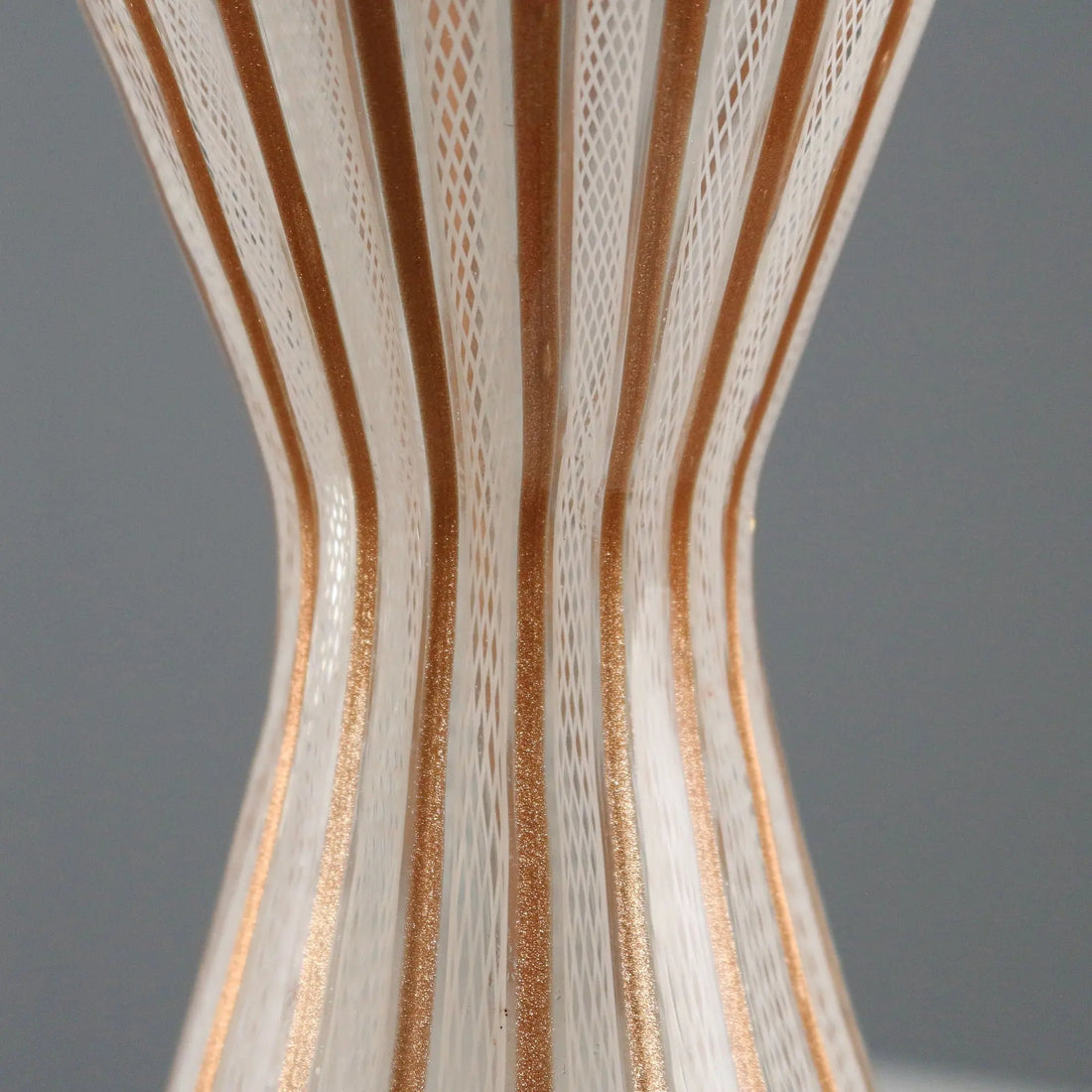 Vintage Hourglass Shaped Vase Glass Design Italy 1950s-1960s