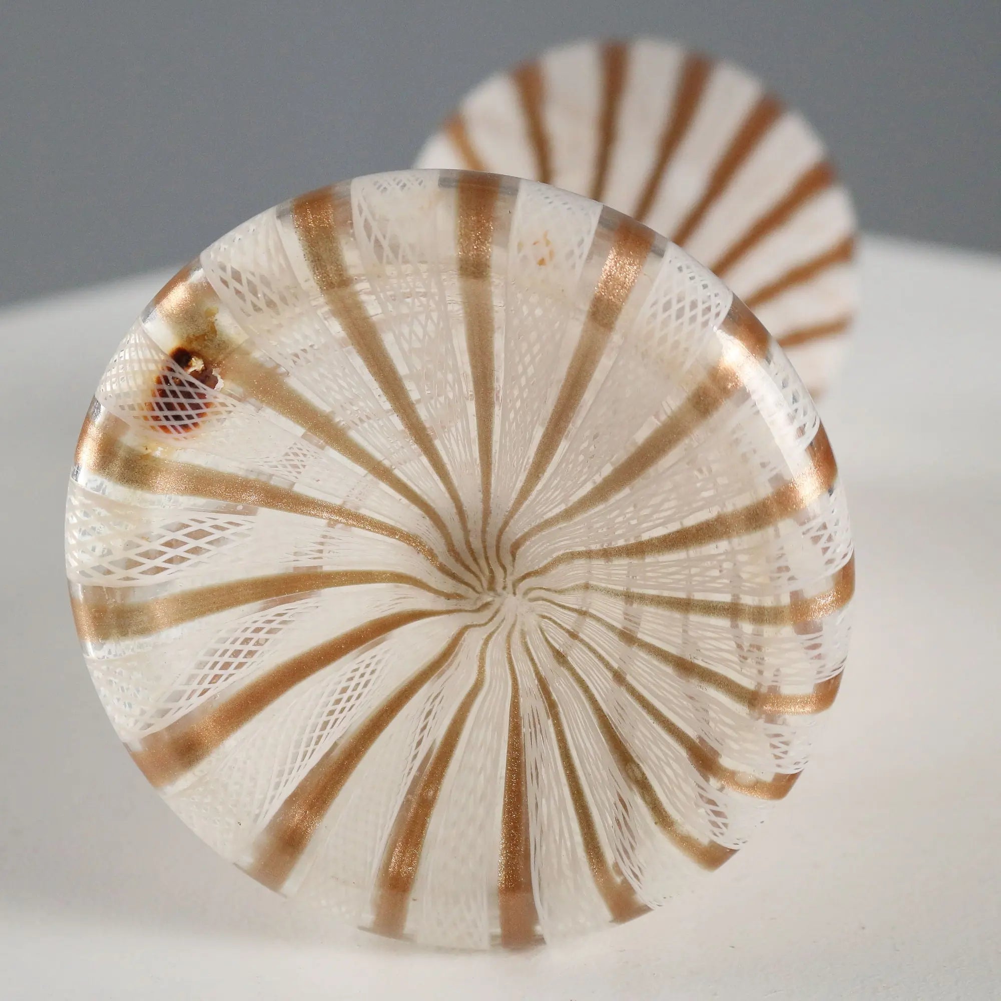 Vintage Hourglass Shaped Vase Glass Design Italy 1950s-1960s