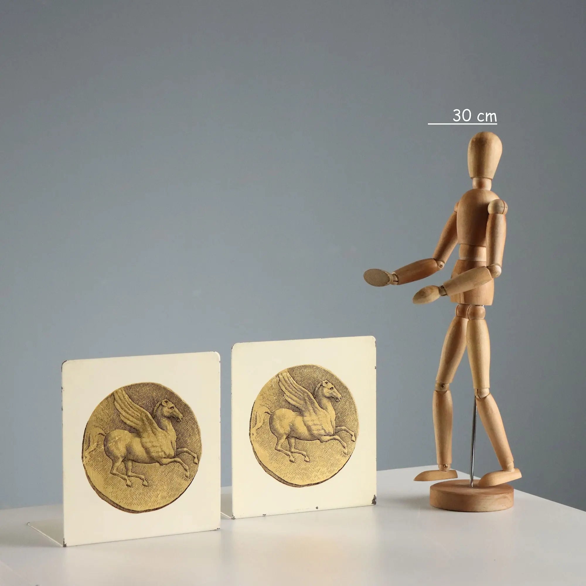 Vintage Bookends Piero Fornasetti Enamelled Iron Italy XX Century