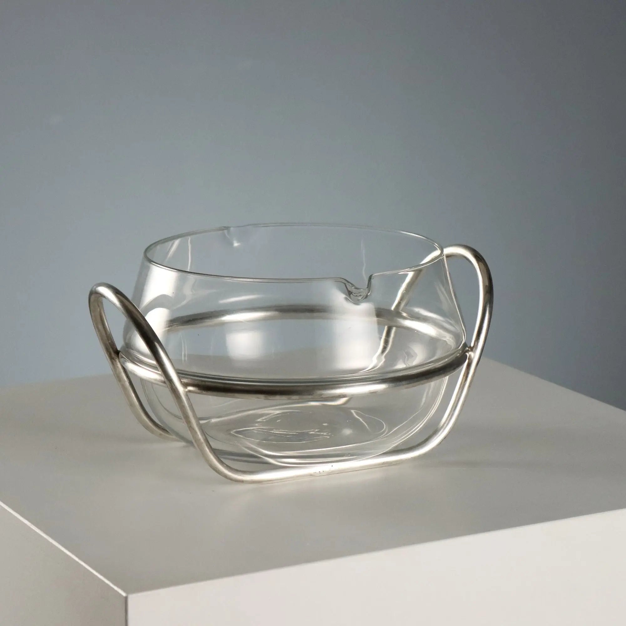Vintage Pragma Bowl by Lino Sabattini Silvered Metal 1970s-1980s