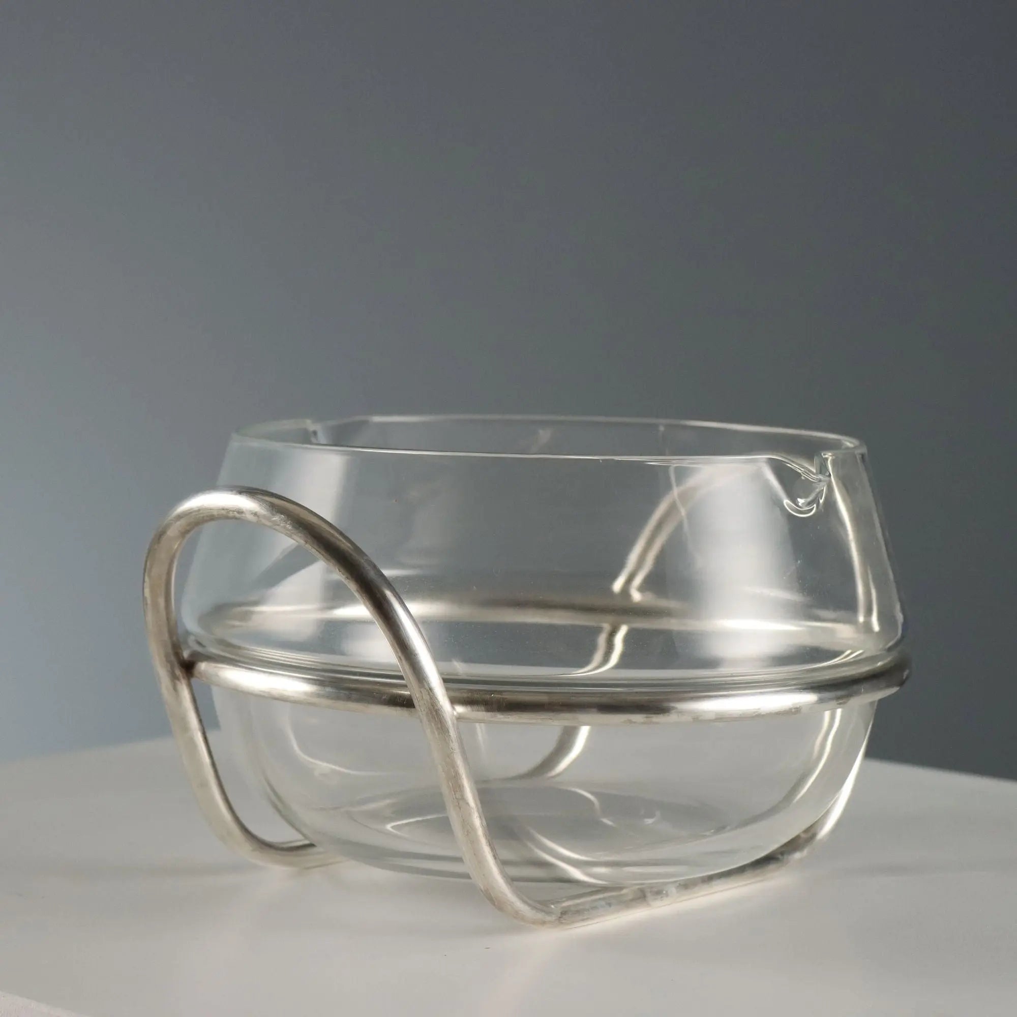 Vintage Pragma Bowl by Lino Sabattini Silvered Metal 1970s-1980s