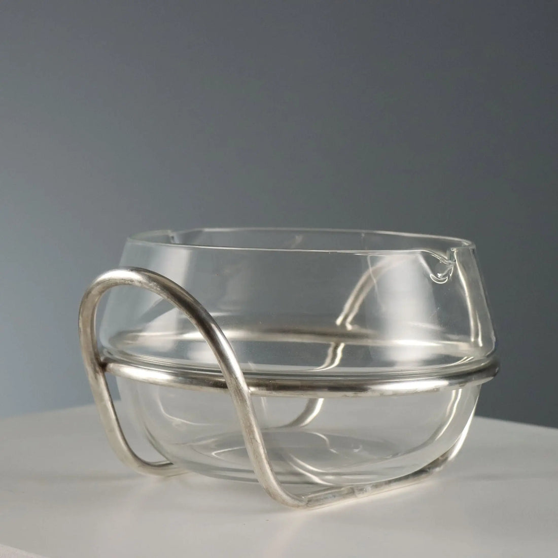 Vintage Pragma Bowl by Lino Sabattini Silvered Metal 1970s-1980s