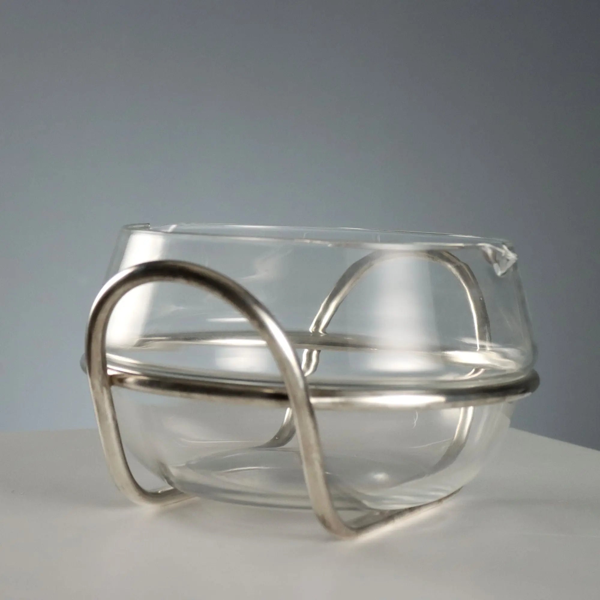 Vintage Pragma Bowl by Lino Sabattini Silvered Metal 1970s-1980s