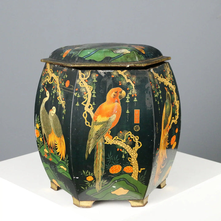 Vintage Elah Tin Box Chinoiserie Decorations Italy 1940s