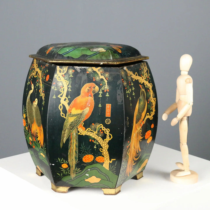 Vintage Elah Tin Box Chinoiserie Decorations Italy 1940s
