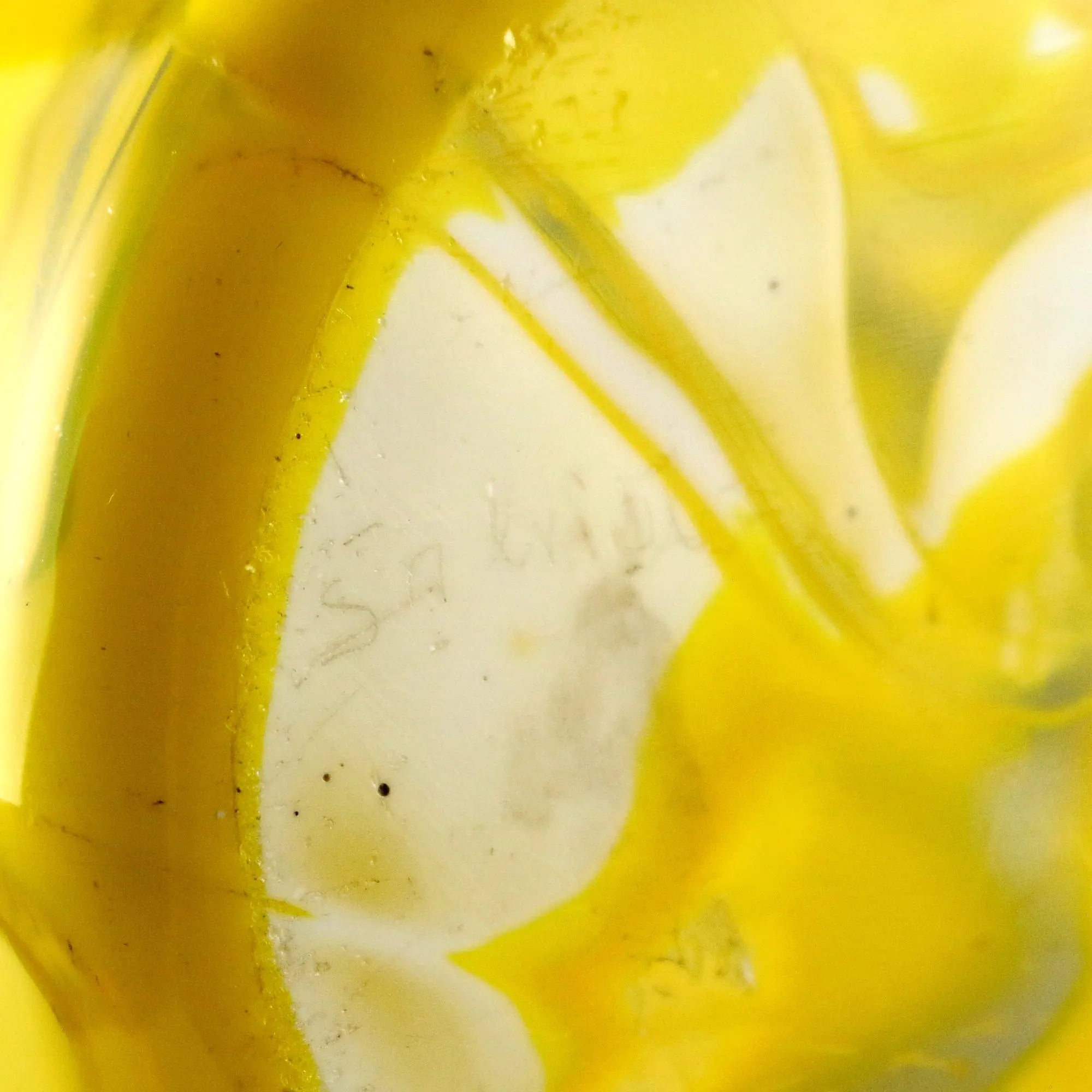 Vintage Vase Yellow Blown Glass Italy XX Century