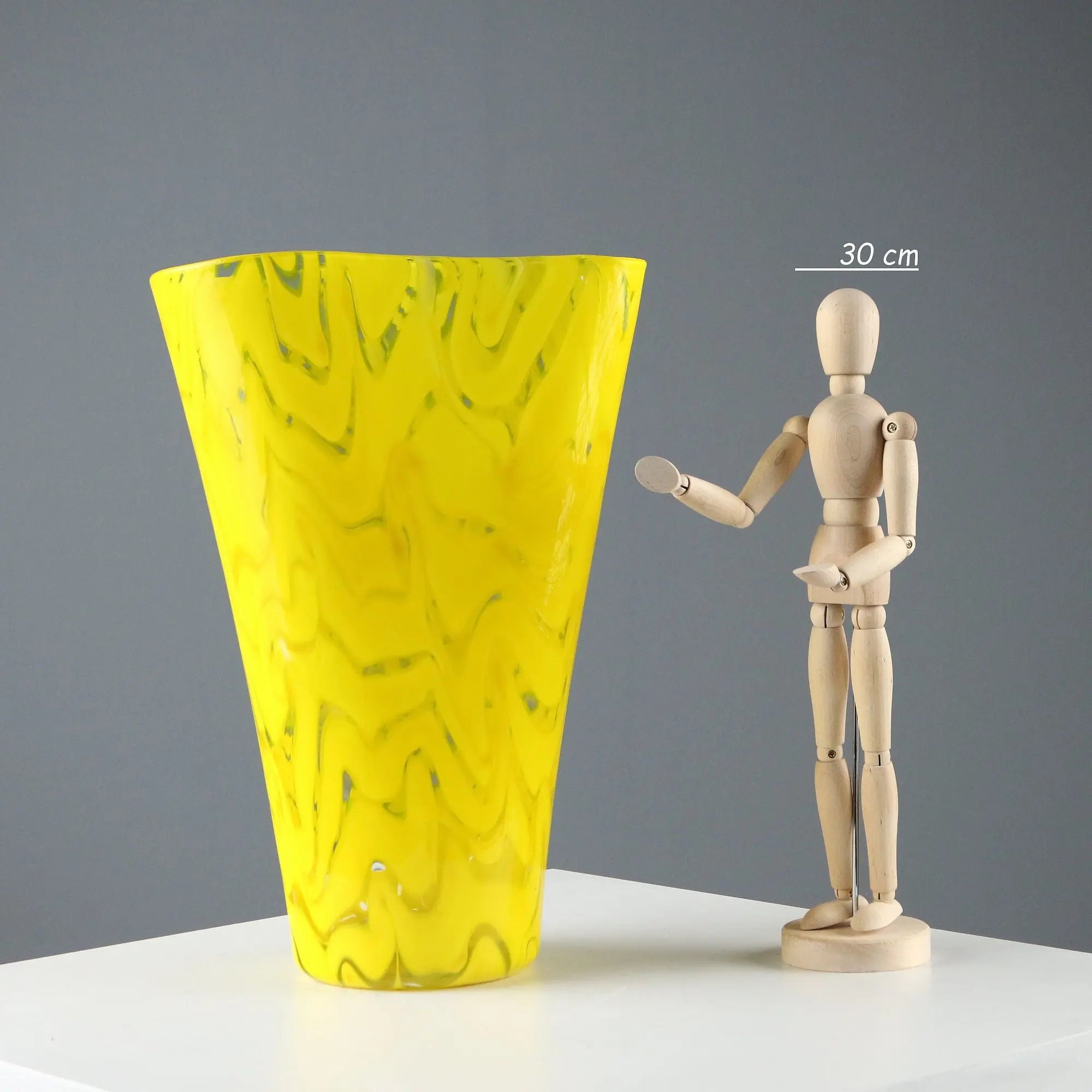 Vintage Vase Yellow Blown Glass Italy XX Century