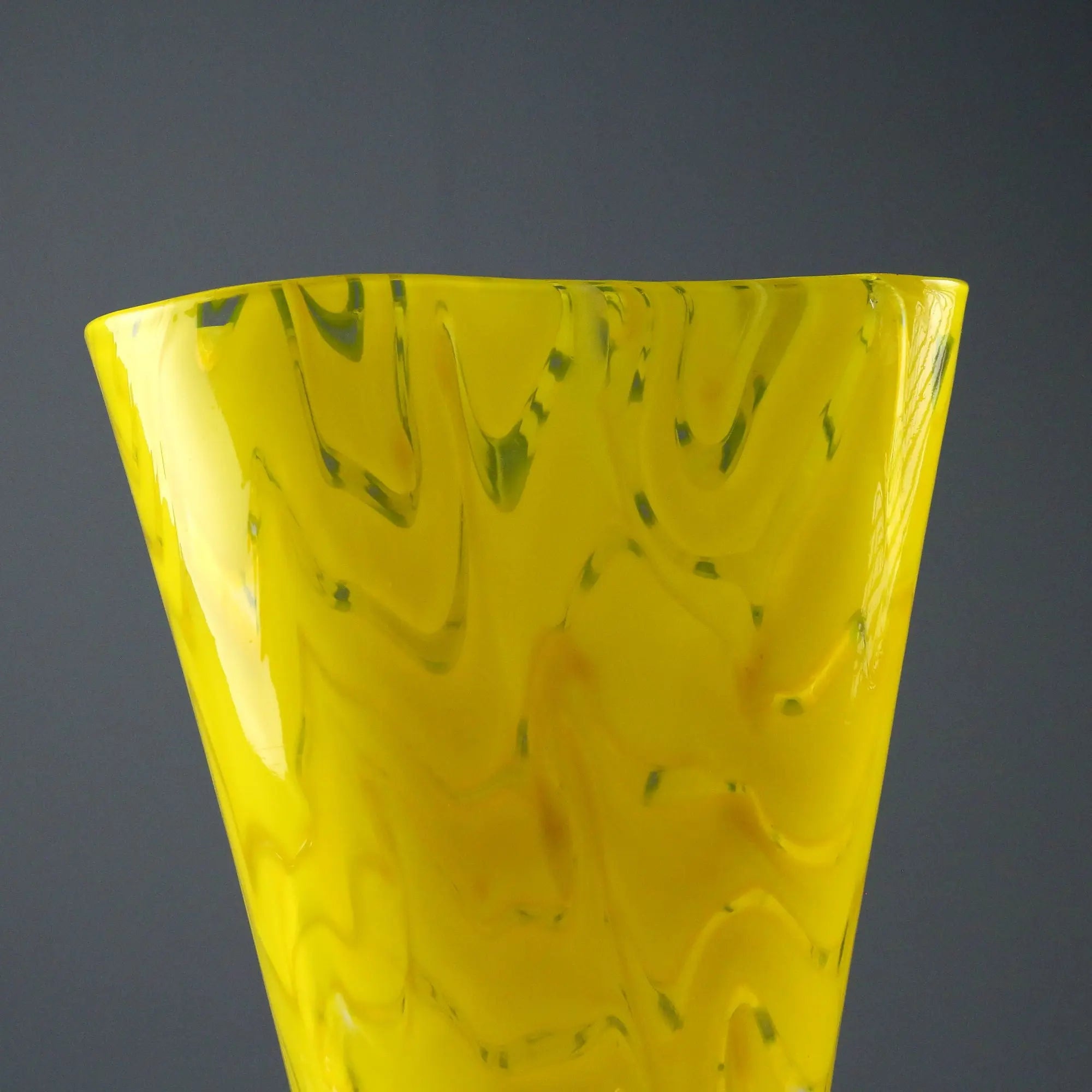 Vintage Vase Yellow Blown Glass Italy XX Century