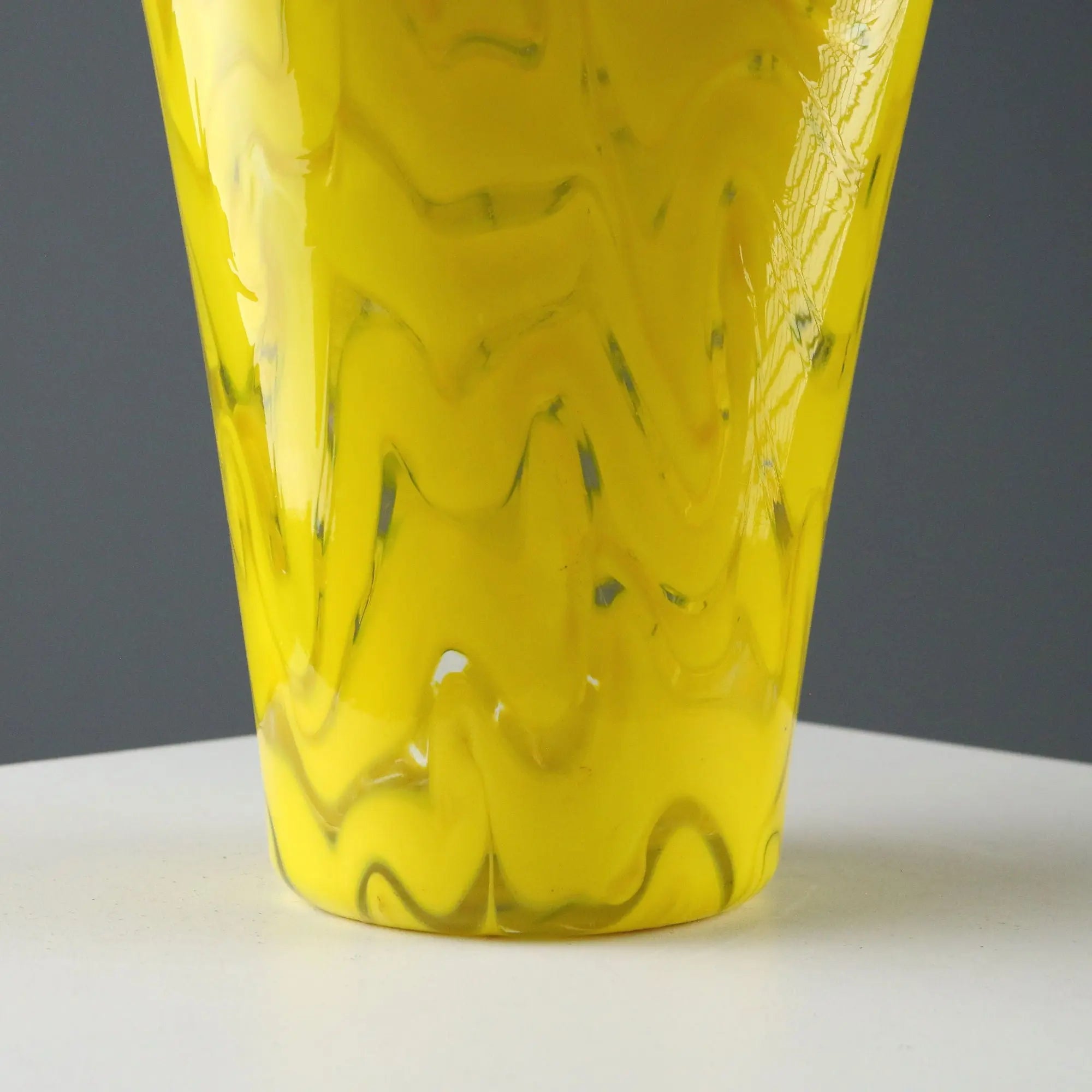 Vintage Vase Yellow Blown Glass Italy XX Century