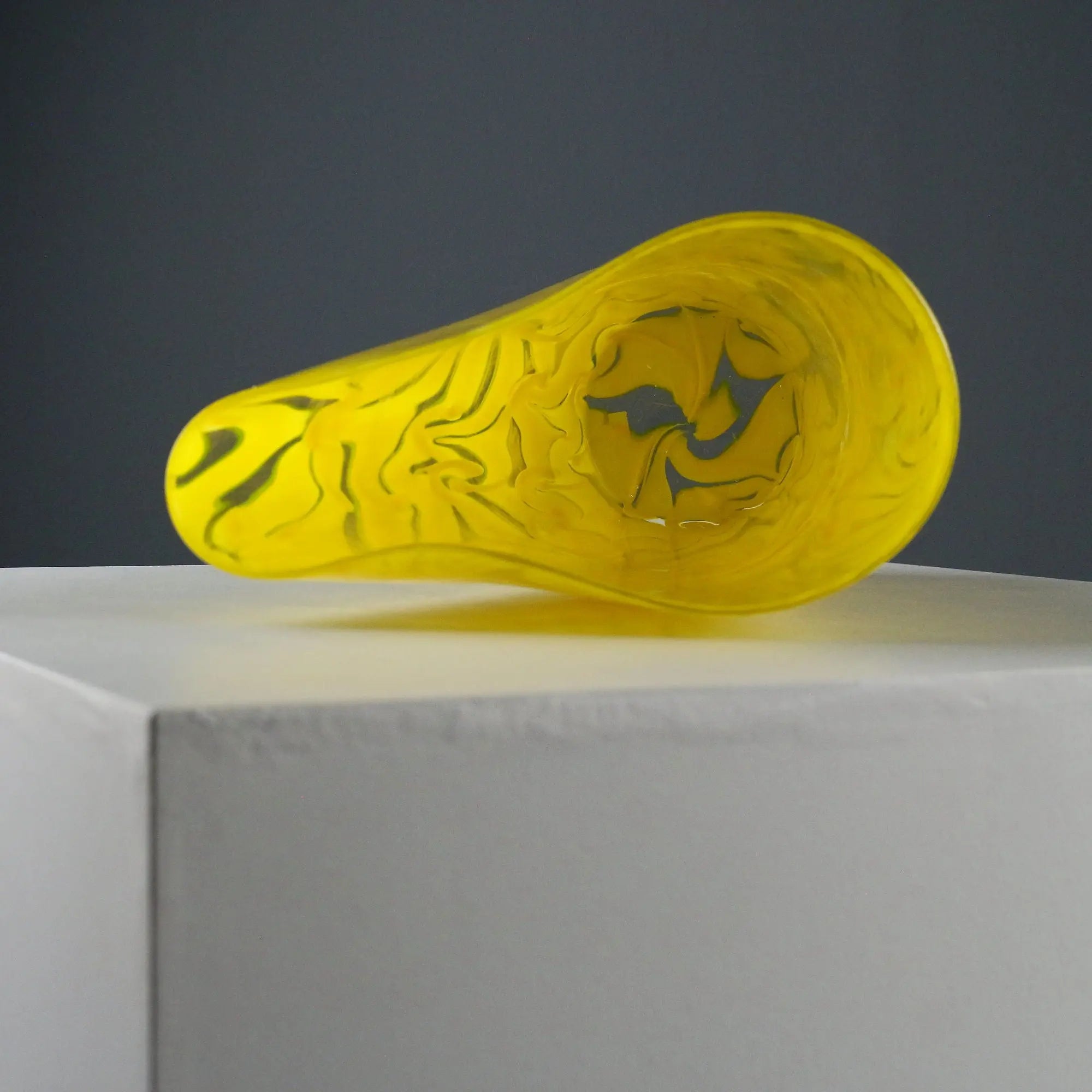 Vintage Vase Yellow Blown Glass Italy XX Century