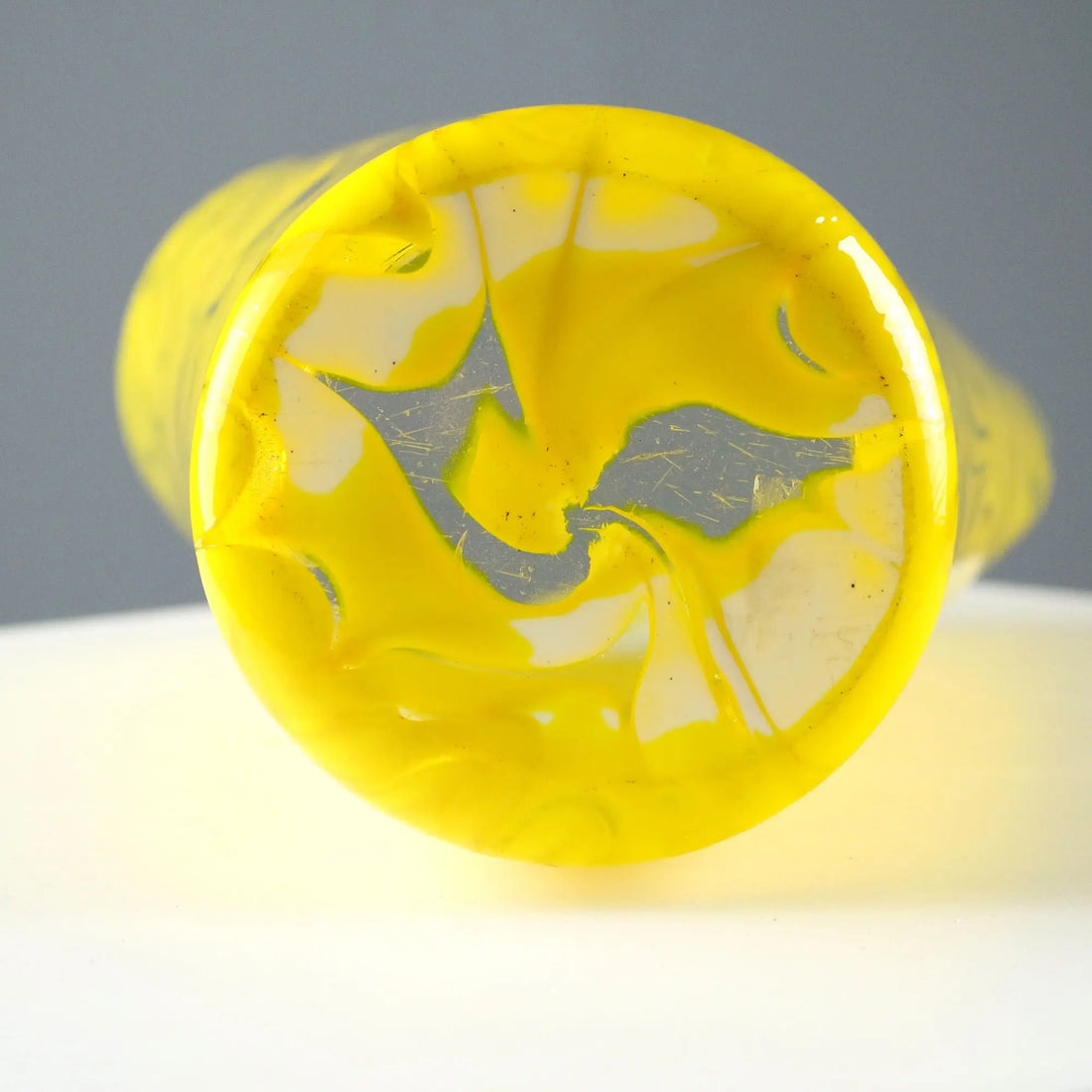 Vintage Vase Yellow Blown Glass Italy XX Century
