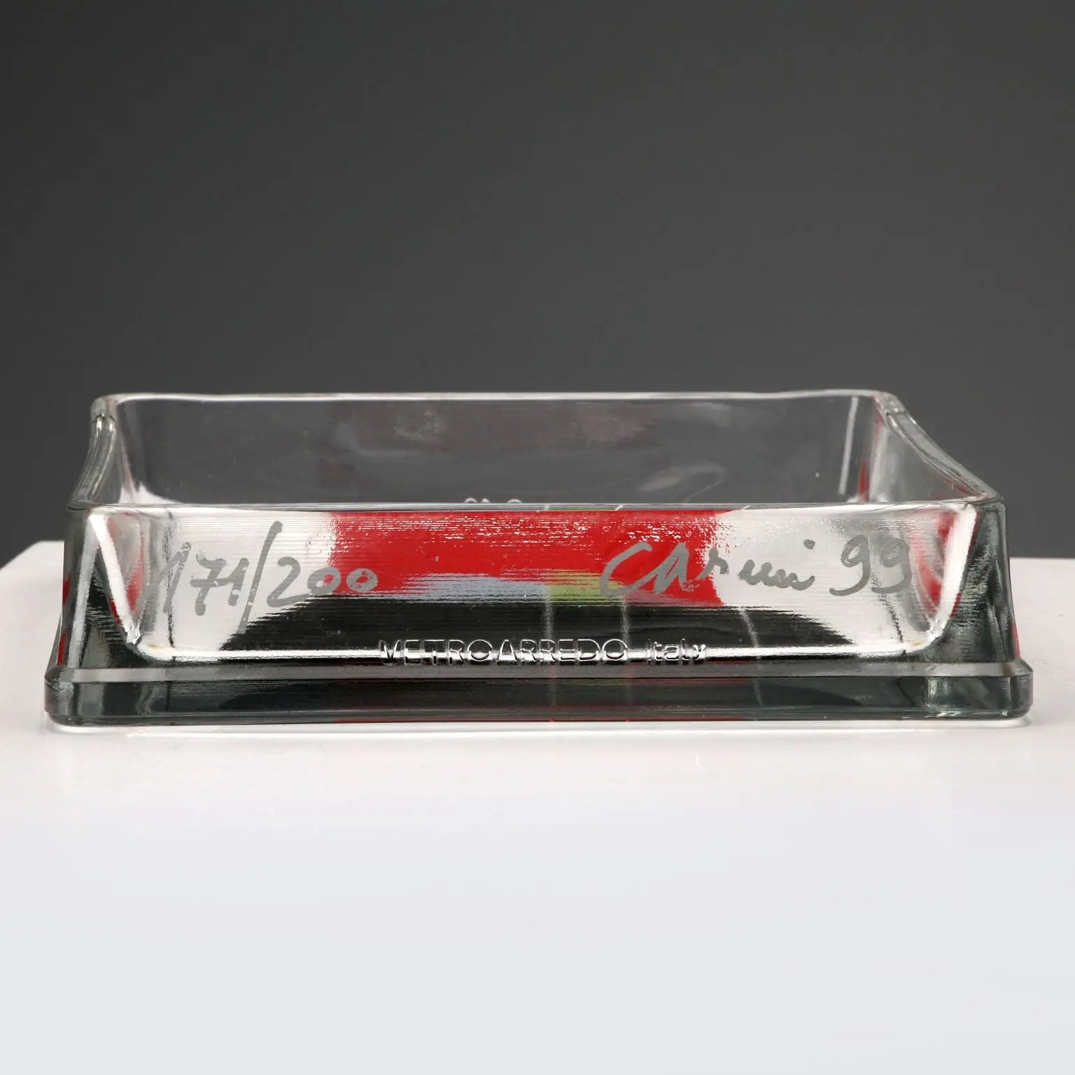 Vintage Centerpiece Glass Design Eugenio Carmi Italy 1999