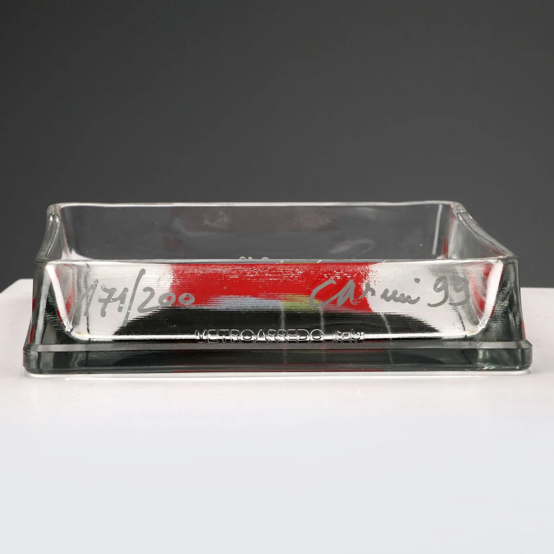 Vintage Centerpiece Glass Design Eugenio Carmi Italy 1999