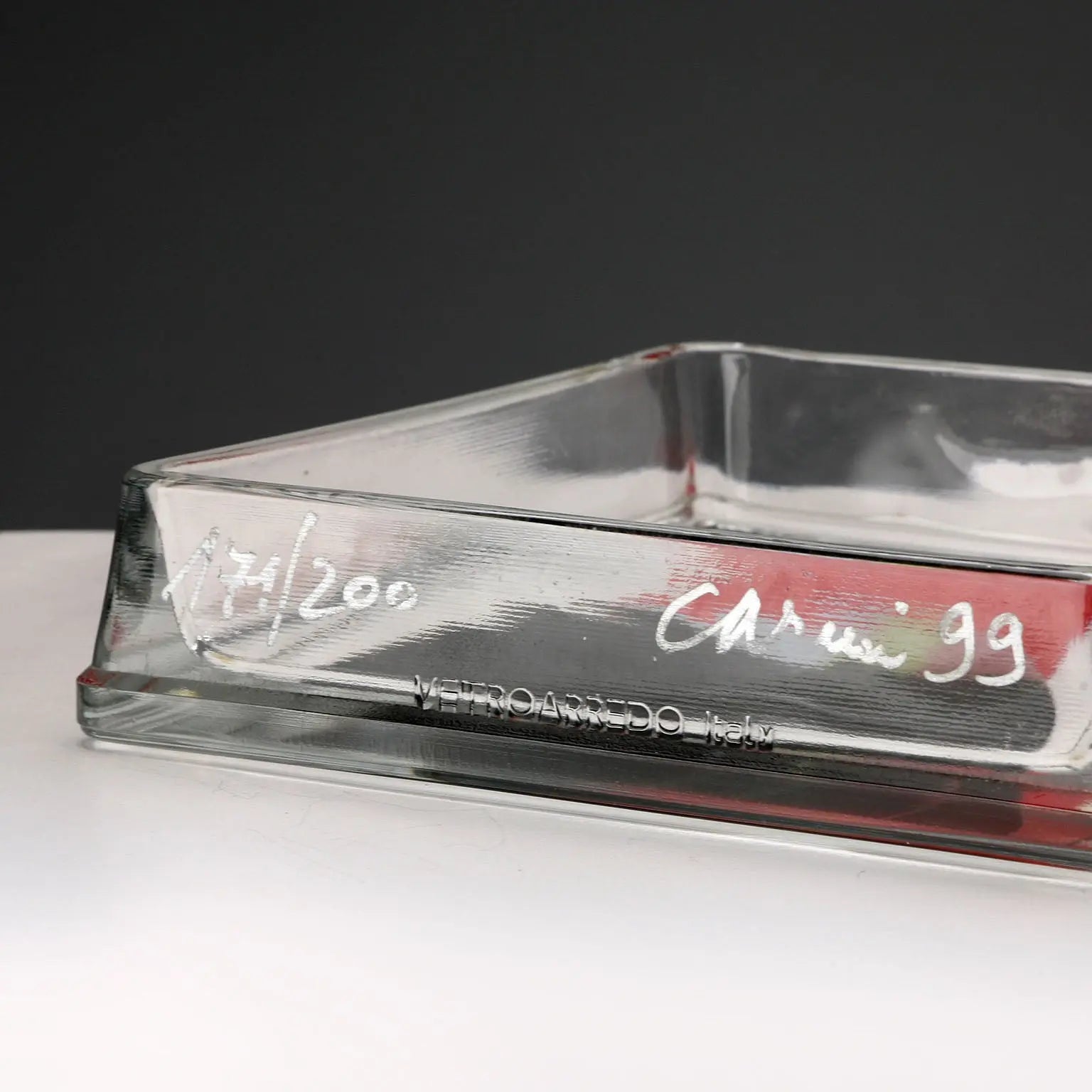 Vintage Centerpiece Glass Design Eugenio Carmi Italy 1999