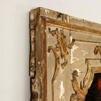 Carved and lacquered Lombard fireplace