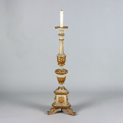 19th Century Eclectic Wooden Torche Holder