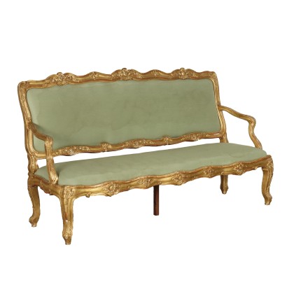 Canapé Ancien en Style Baroque Italie Fin du XIXe Siècle