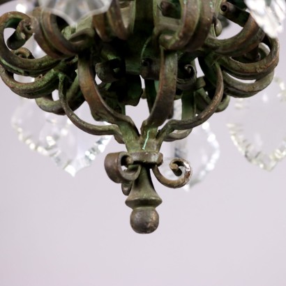 Painted Wrought Iron Chandelier