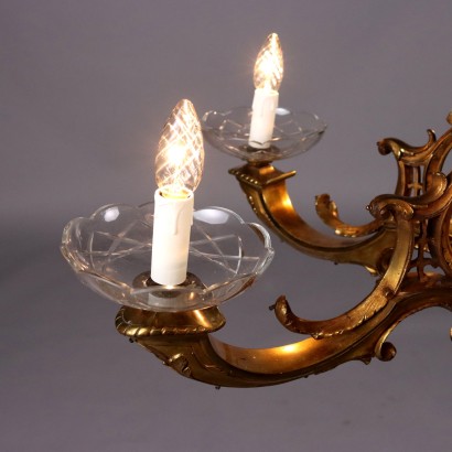 Lámpara de araña estilo bronce dorado