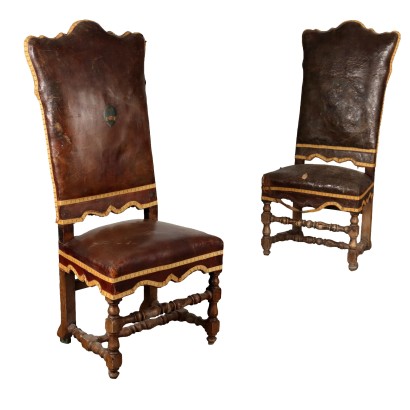 Pair of Baroque Chairs Upholstered in