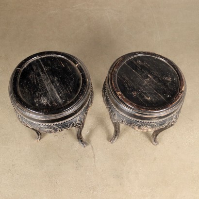 Pair of C-style lacquered pot holders