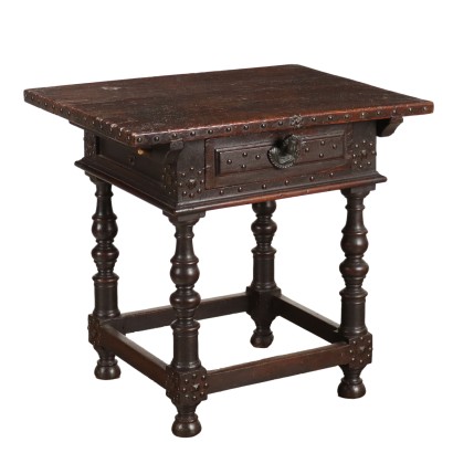 Table Basse Baroque Ancienne en Noyer Italie XVIIIe Siècle
