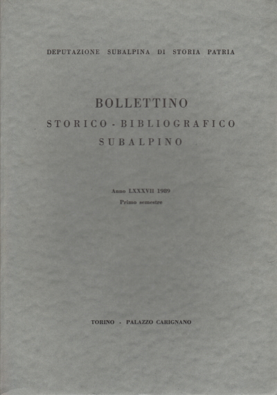 Bollettino storico-bibliografico subalpino Anno LX, AA.VV.
