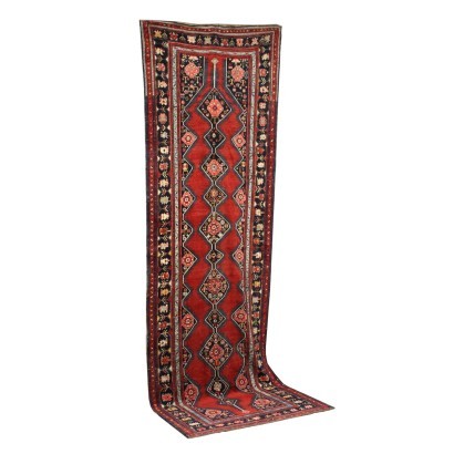 Antique Karabakh Carpet Wool Thin Knot Caucasus 179x62 In
