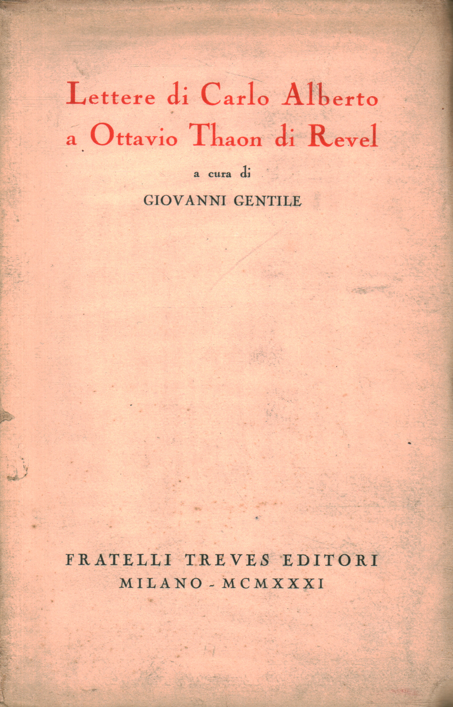 Letters from Carlo Alberto to Ottavio Tha