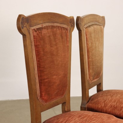 Pair of Art Nouveau Chairs Walnut Italy XIX Century