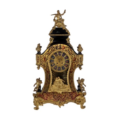 Antique Boulle Style Clock Bronze Wood Europe XIX Century