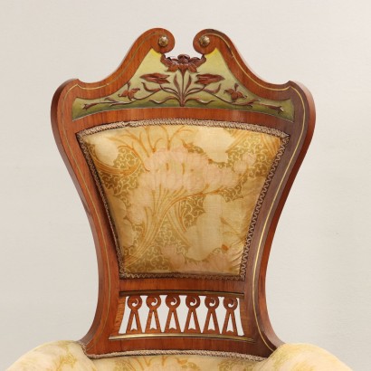 Group of Chairs and Armchairs Art Nouveau Italy XIX Century